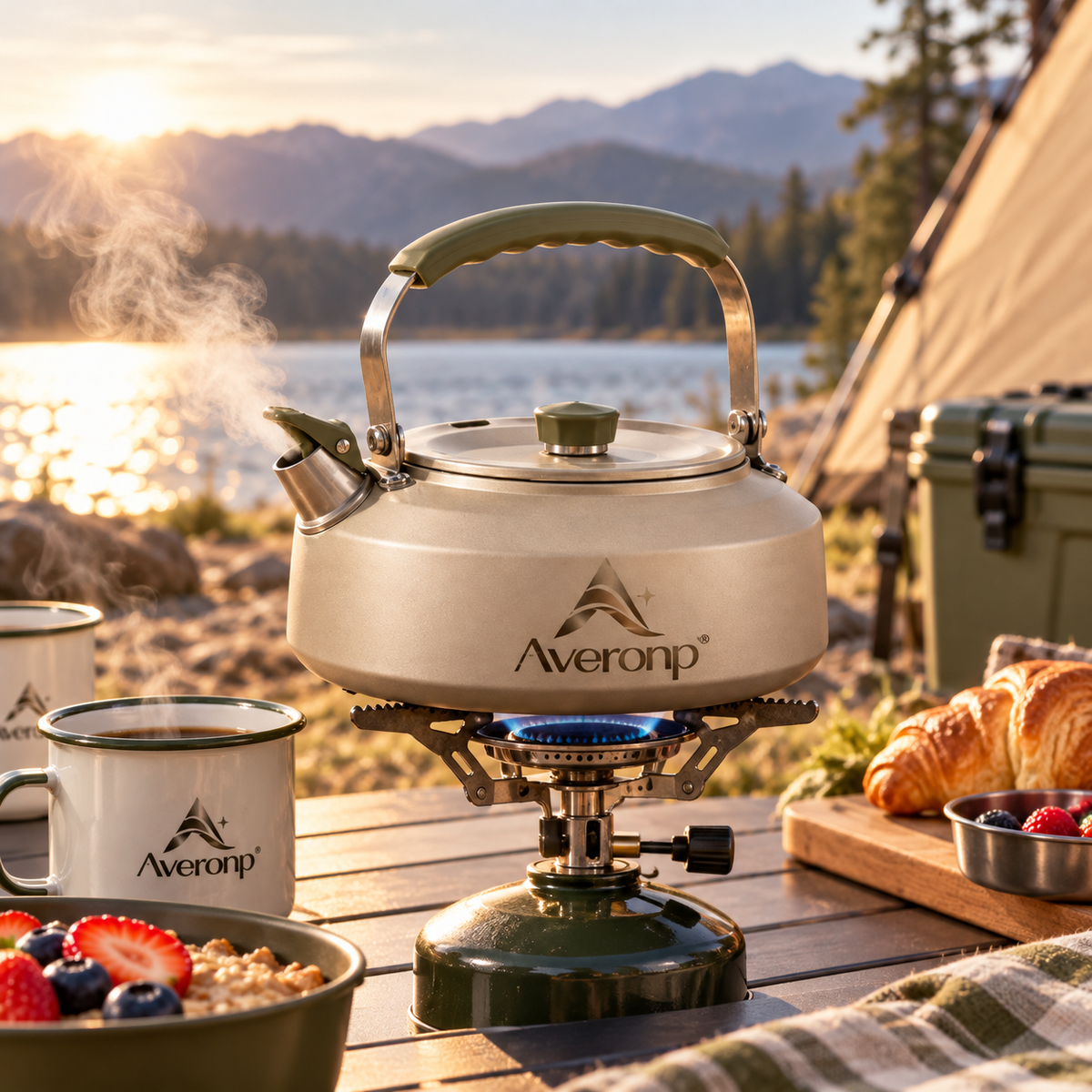 Averonp™ LatchNest Camp Kettle